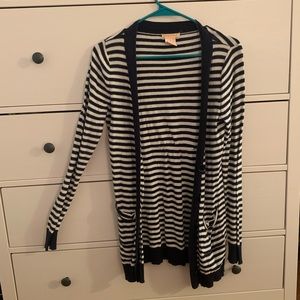 Navy Striped Cardigan